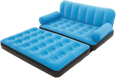 

WDS Velvet 3 Seater Inflatable Sofa(Color - Blue)