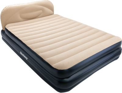 

Bestway Karmax Soft-Back Elevated Queen Airbed (Color - Black) PVC 2 Seater Inflatable Sofa(Color - Black)