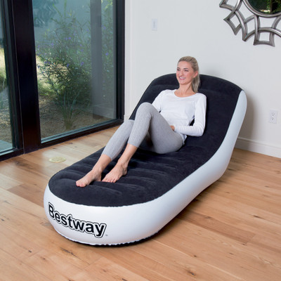 

Bestway Karmax Chaise Sport Lounger (Color - Black) PVC 1 Seater Inflatable Sofa(Color - Black)