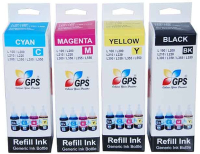 

Gps Epson L100,L110,L200,L210,L300,L350,L355,L550,L555 Multi Color Ink(Black, Magenta, Cyan, Yellow)