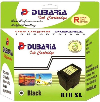 Dubaria 818 XL / CC641ZZ Cartridge - HP Compatible For Use In Deskjet D1668, D2568, D2668 , D5568, F2418, F2488, F4288, F4488 , C4688, C4788, Envy 110 e Black Ink Cartridge