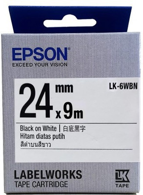 Epson 24 mm Black on White Tape Black Ink Toner