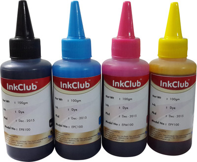 

Inkclub Compatible Epson Dye Ink 100mlx4 Multi Color Ink(Black, Magenta, Cyan, Yellow)