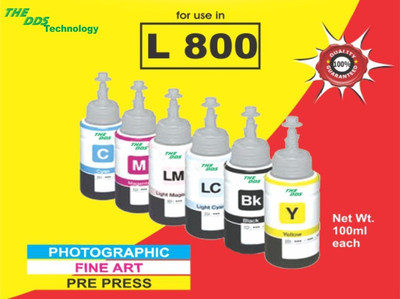 

DDS Epson L800/L810/850/R230/T60/M6733/B6731/Y6734/C6732/Lc6735/Lm6736-6 Colour Set - 100Ml) Multi Color Ink(Black, Magenta, Cyan, Yellow)