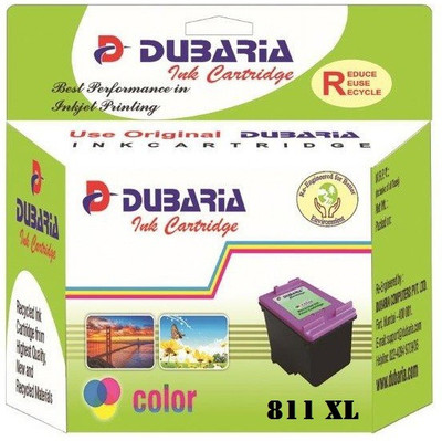 Dubaria 811 XL TriColor Ink Cartridge Compatible For Canon CL 811 TriColor - Cyan, Magenta and Yellow For Canon iP 2770 / MP 237 / 245 / 258 / 276 / 287 / 426 / 486 / 496 / 497 / MX 328 / MX 347 / 357 / MX 366 / 416 / 426 Printers Tri-Color Ink Cartridge
