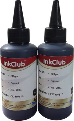 

Inkclub Compatible Canon Black ink for Canon 810 & Canon 740 cartridges(set of 2 100ml bottles) Single Color Ink(Black)