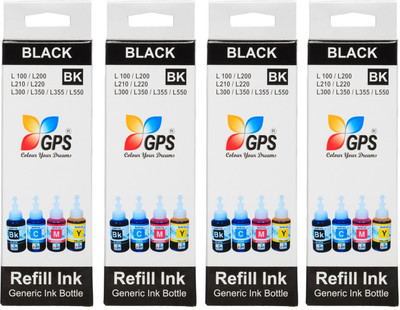 

Gps Epson L100,L110,L200,L210,L300,L350,L355,(4 BOTTEL) Single Color Ink(Black)