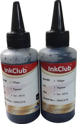 

Inkclub Compatible for HP 802 & HP 678 Cartridges(Set of 2 100 ml Bottles) Single Color Ink(Black)