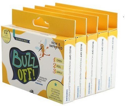

Buzz Off! Buzz Off! Mosquito Repellent Patch SUPER SAVER Pack of 5 (Cartoon Design/100 PATCHES)(Pack of 50)