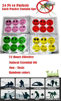 

SENECIO 'S 24Pcs Smile Mosquito Repellent Patch Sticker Natural Essential Oil mat(Pack of 24)