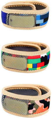 

Safe-O-Kid Reusable Multicolor Fabric Mosquito Repellant Band - 3 Bands+6 Refills+3 Air Tight Pouch(Pack of 3)