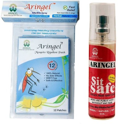 Aringel Mosquito Repellent Patch 1st Gen (Pack of 12 Pcs),Afterbite,Sit Safe - Toilet Seat Sanitizer(3 x 0 g)