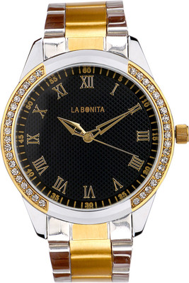 

La Bonita LB024_Gold_Silver_ Black_Stone Designer Watch - For Men