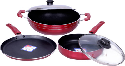 

KG Star 5 PCS NON STICK INDUCTION BOTTOM Induction Bottom Cookware Set(Aluminium, 5 - Piece), Multicolor