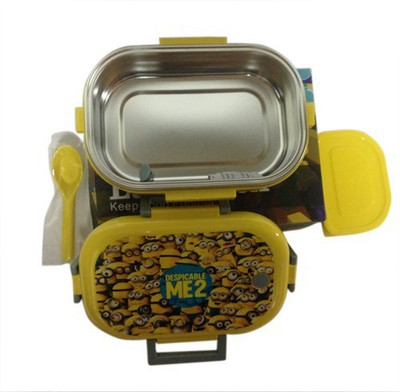 

Funcart Funcart Yellow Cartoon Metal Lunch Box 1 Containers Lunch Box(300 ml), Multicolor
