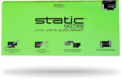 

STATIC STATIC NOTES 100 Sheets DRY ERASE, 1 Colors(Set Of 1, Green)