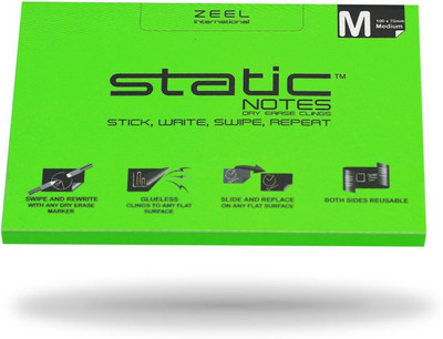 

STATIC STATIC NOTES 100 Sheets DRY ERASE, 1 Colors(Set Of 1, Green)