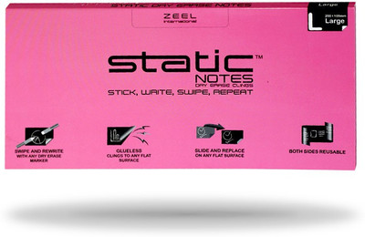 

STATIC STATIC NOTES 100 Sheets DRY ERASE, 1 Colors(Set Of 1, Pink)