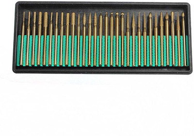 DIY Crafts RTT1-10 Tool Titanium Diamond Coated Burrs Bur Bit Rotary Bit Set(30 Bits)