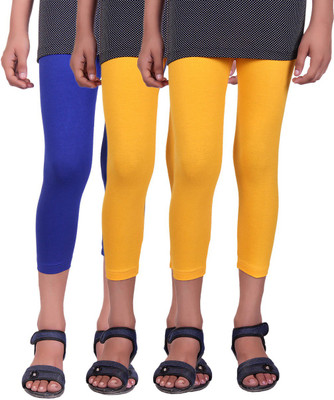 

Alisha Capri For Girls Casual Solid Cotton(Multicolor Pack of 3, Royal blue;yellow