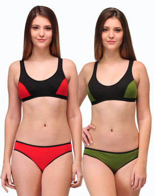 

Urbaano Sports Lingerie Set, Red & green