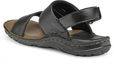 Teakwood Men Black Sandals