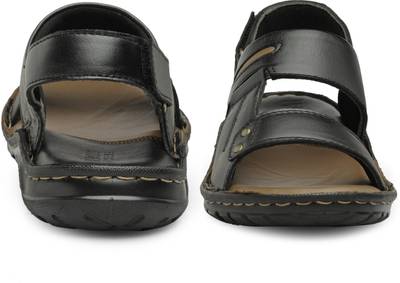 Teakwood Men Black Sandals