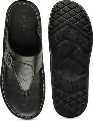 Teakwood Men Black Sandals