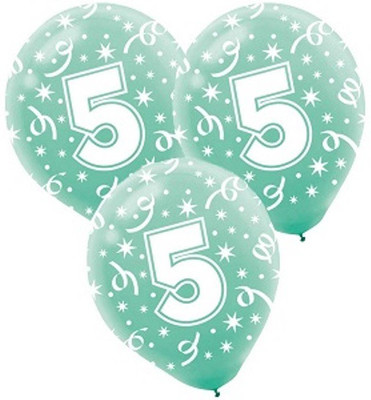 

Funcart Printed BLNNO5 Balloon(Blue, White, Pack of 10)