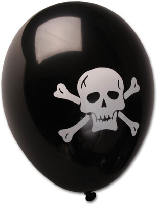 

Funcart Printed BLNSKULL Balloon(Black, White, Pack of 25)