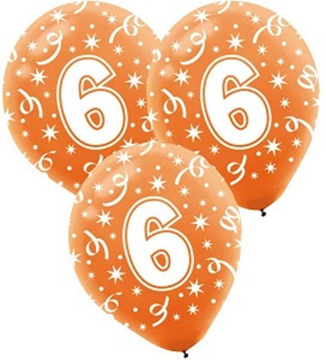 

Funcart Printed BLNNO6 Balloon(Orange, White, Pack of 10)