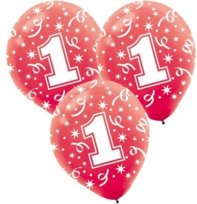 

Funcart Printed BLNNO1 Balloon(Red, White, Pack of 10)
