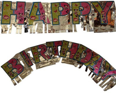 

Funcart Funcart Silver foil Happy birthday letter banner Minnie Mouse Banner(4 ft, Pack of 1)