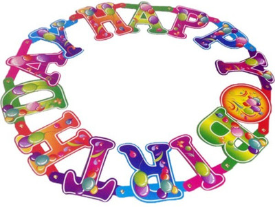 

Funcart Funcart Happy Birthday Colorful Balloons letter banner Banner(4 ft, Pack of 1)