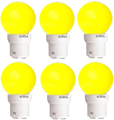 

Surya 0.5 W Round B22 LED Bulb(Yellow, Pack of 6)