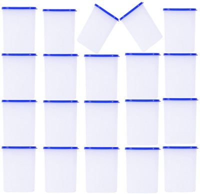 

SSD Microwaveable Space Saver 20PC - 2400 ml Plastic Grocery Container(Pack of 20, White, Blue), Blue;white