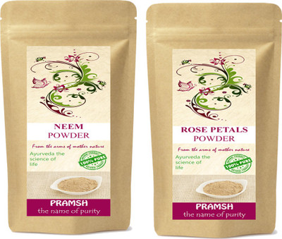 

Pramsh Premium Quality Neem & Rose Petals Powder Combo 100gm Each(200 g)