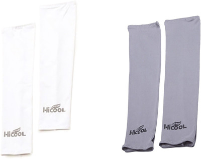 DeNovo HiCool UV Protection Arm Sleeves (2 Pairs) Fitness Band(White, Grey) available at flipkart for Rs.189