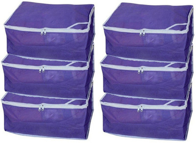 

Kuber Industries Designer Non woven Saree cover Set of 6 Pcs /Wardrobe Organiser/Regular Clothes Bag " KI27101P32(Purple)