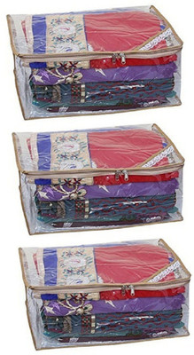 

Kuber Industries Designer Saree cover Full Transparent With Capacity of 10-15 Sarees Set Of 3 Pcs " KI27101P36(Multicolor)
