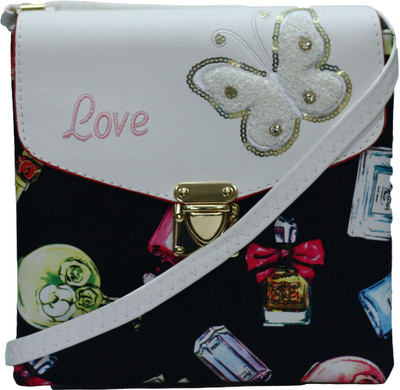 

VS Creation Sling Bag(Black, White)