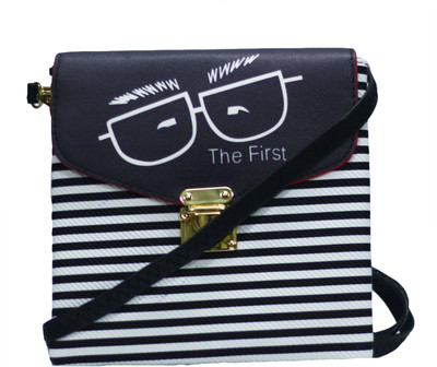 

VS Creation Sling Bag(Black, White)