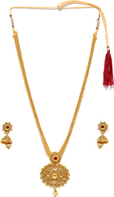 Zaveri pearls top zinc jewel set