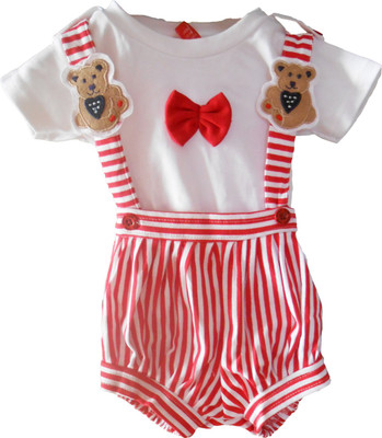 

NammaBaby Dungaree For Boys Self Design Cotton(Multicolor, Pack of 1, Red