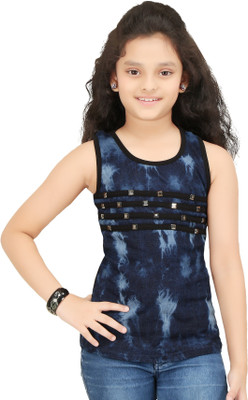 

N Twenty Girls Party Hosiery A-line Top(Multicolor, Pack of 1, Black