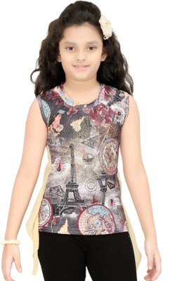 

N Twenty Girls Party Hosiery A-line Top(Multicolor, Pack of 1, Brown
