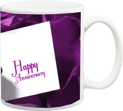 

ME&YOU Happy First Anniversary Gift for Husband,Wife Rose 3D printed Ceramic Mug(325 ml), Multicolor