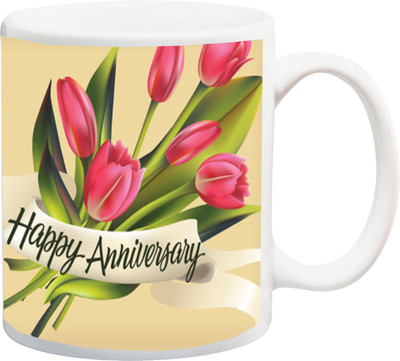 

ME&YOU Anniversary Gift for Husband,Wife Red Rose 3D printed Ceramic Mug(325 ml), Multicolor