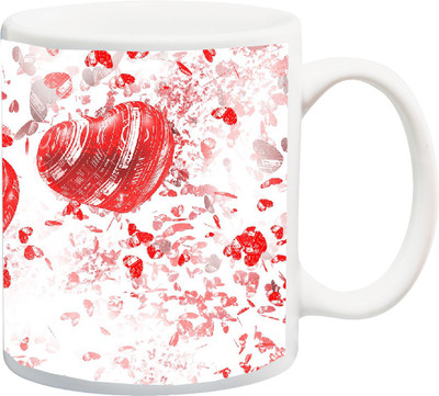 

ME&YOU Special Beautiful Red color 3D Printed Ceramic Mug(325 ml), Multicolor