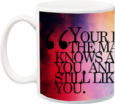 

ME&YOU Gift for Husband/Wife/Girlfriend/Boyfriend/Lover;you Friend Is The Man Who Knows All About 3D Printed Ceramic Mug(325 ml), Multicolor